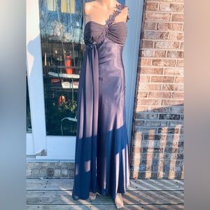 2008 Grey/Silver One Shoulder Draped Prom Dress